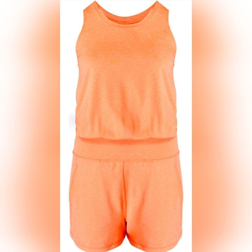 Sweaty Betty Sweaty Betty tangerine orange Gary romper size XL Size 35" - 1 Thumbnail