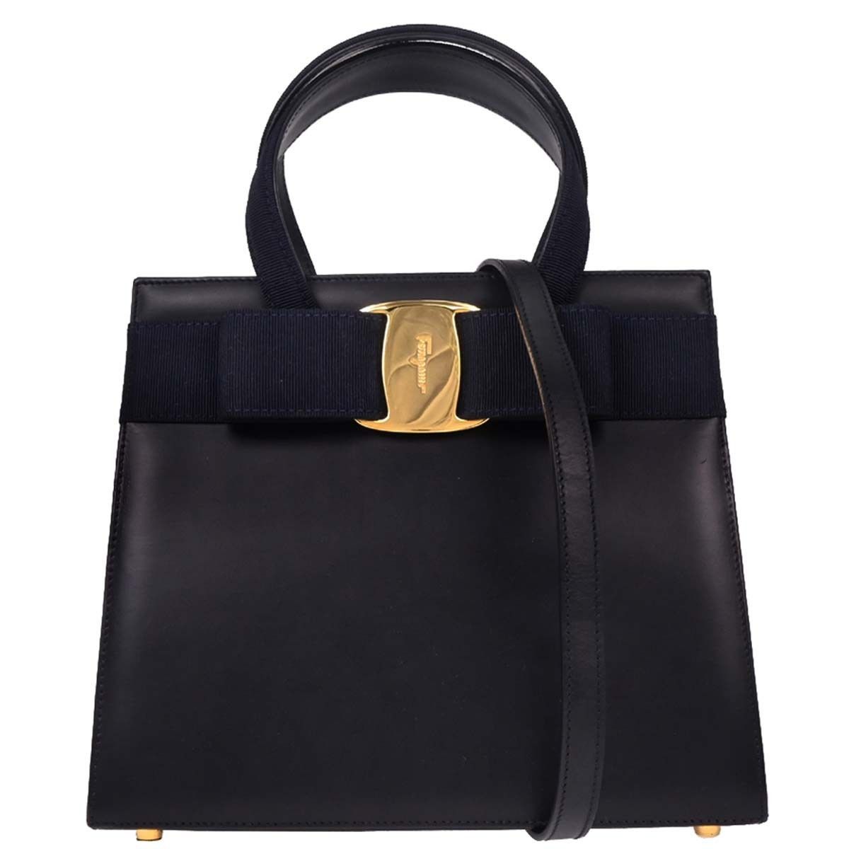 Salvatore Ferragamo Salvatore Ferragamo Convertible Vara Bow Tote Leather Size ONE SIZE - 1 Thumbnail