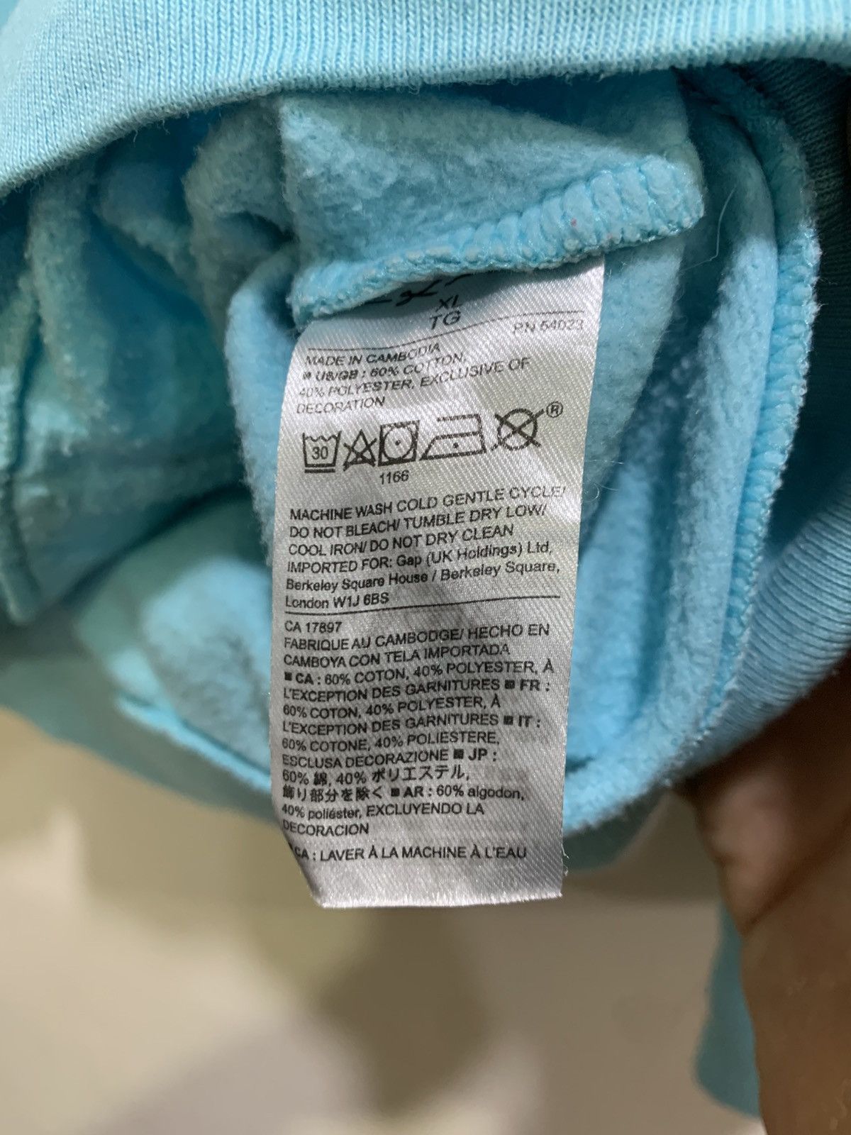 Gap Vintage GAP Hoodie Turquoise Pullover Hoodie Size US XL / EU 56 / 4 - 6 Thumbnail