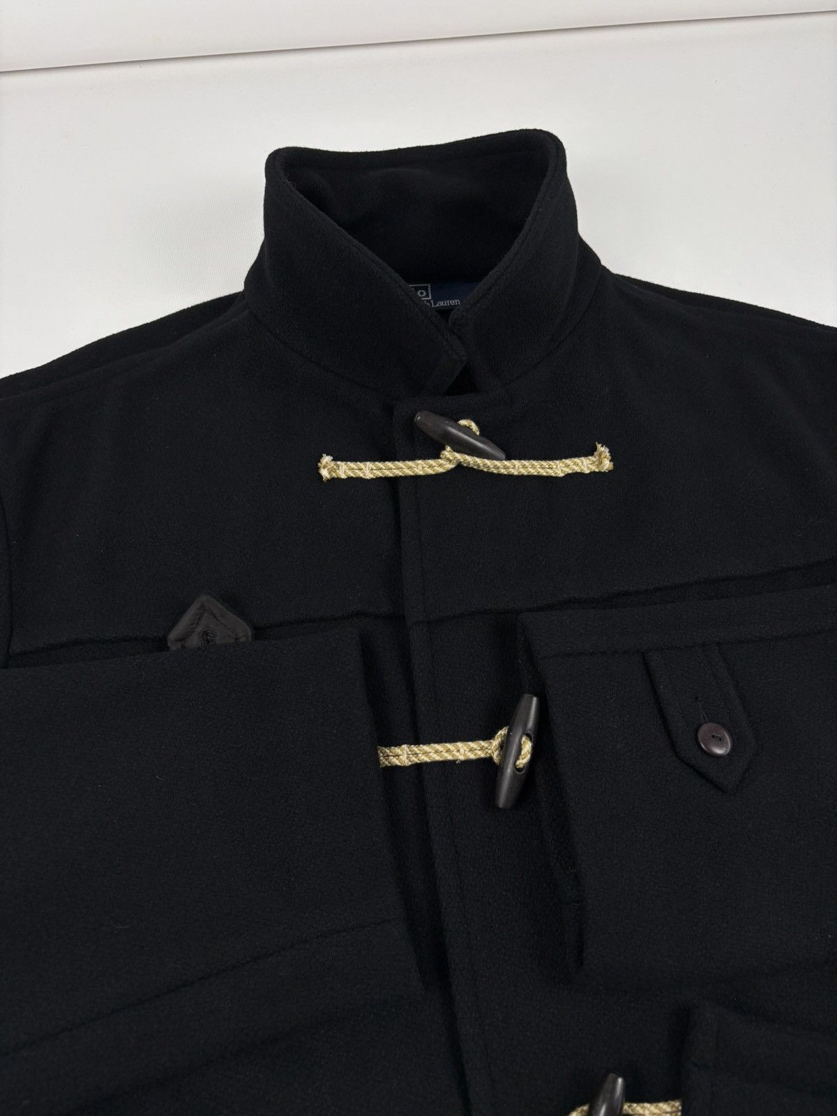 Polo Ralph Lauren DEADSTOCK 90’s POLO RL Admiral Wool Black Duffle Toggle Pea Coat Jacket Trench XL Size US XL / EU 56 / 4 - 20 Thumbnail
