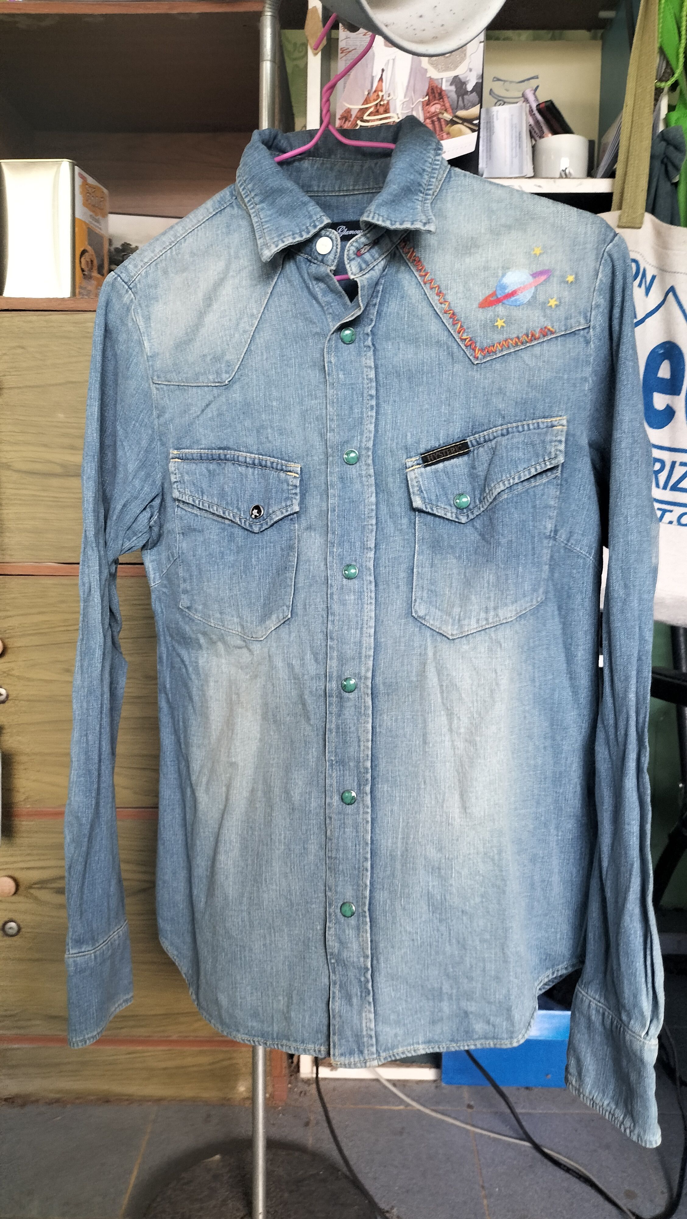 Hysteric Glamour Vintage Hysteric Glamour Denim Arts Shirts Rare Size S / US 4 / IT 40 - 1 Thumbnail