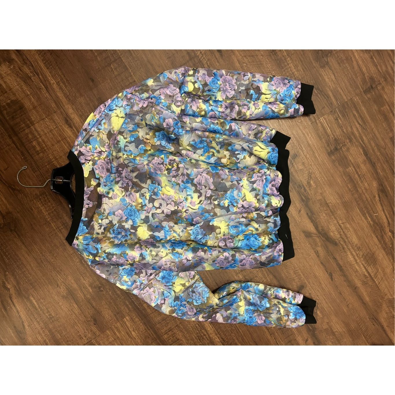 Filson Tildon Embroidered Floral Top Multi-Color Sheer Sweater, Siz Size L / US 10 / IT 46 - 5 Thumbnail