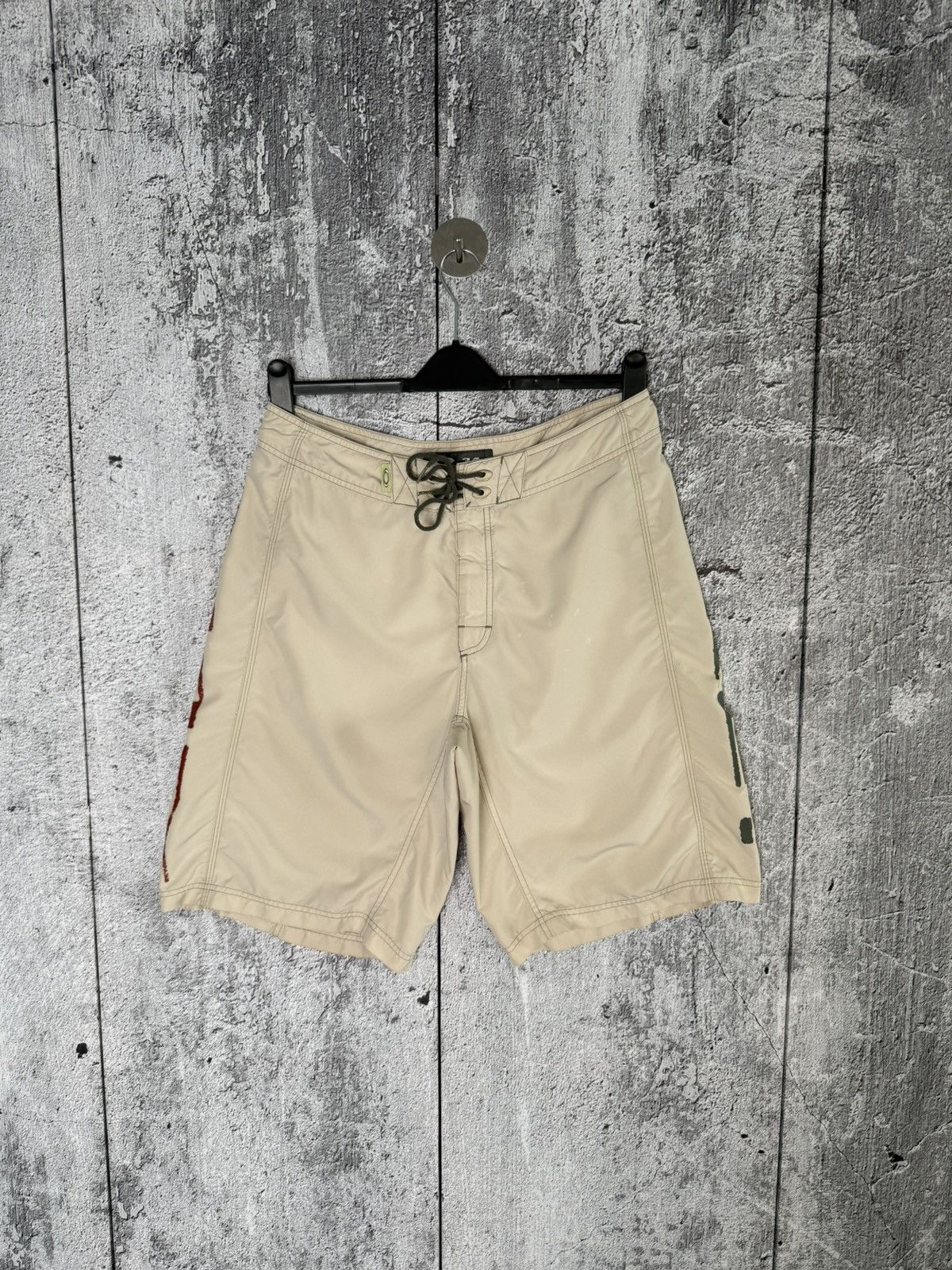 Oakley Vintage Oakley Beige Board Shorts Surf Swim Trunks Big Logo Size US 34 / EU 50 - 5 Thumbnail