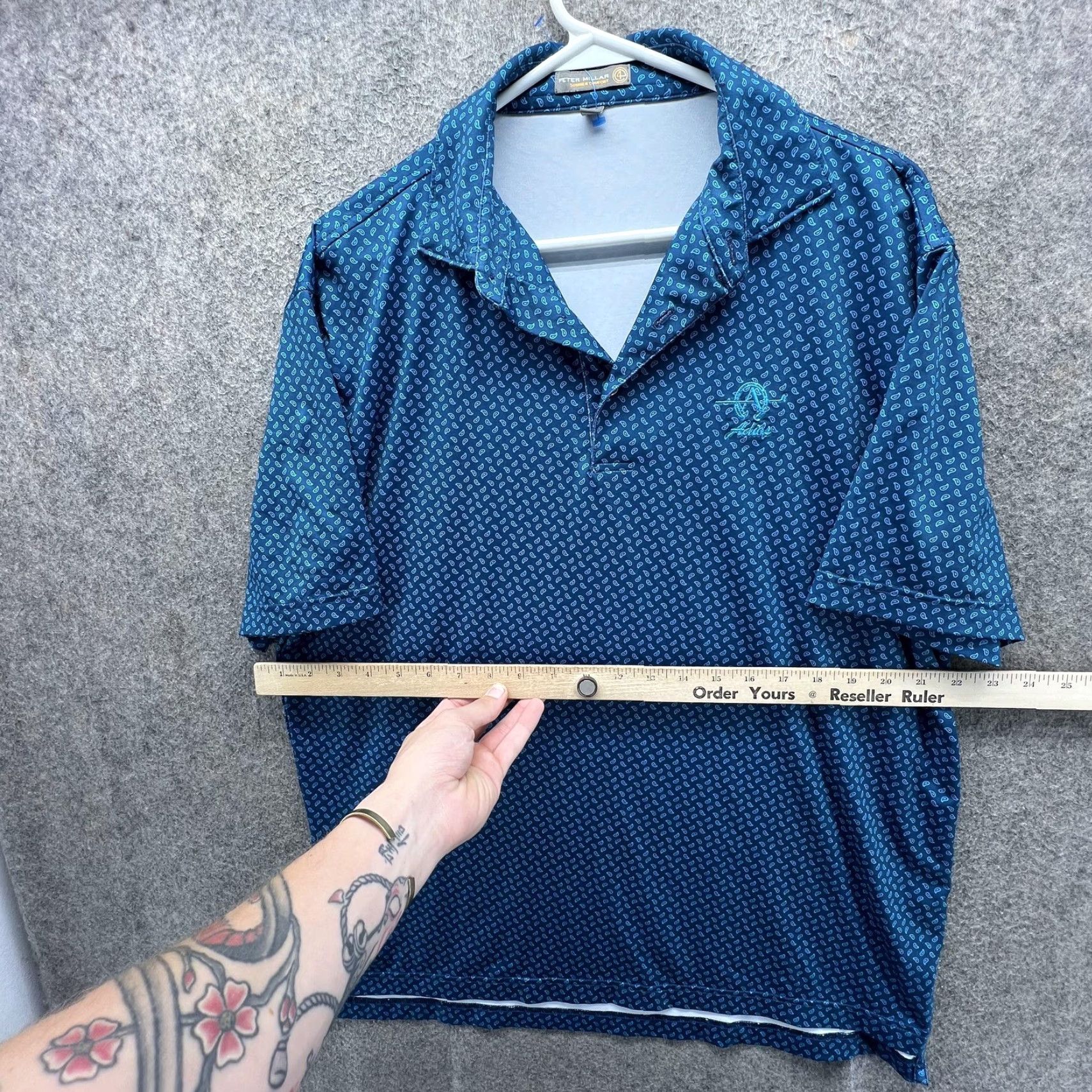 Peter Millar Peter Millar Summer Comfort Polo Shirt Mens M Blue Paisley Golf Casual Shirt Size US M / EU 48-50 / 2 - 6 Thumbnail