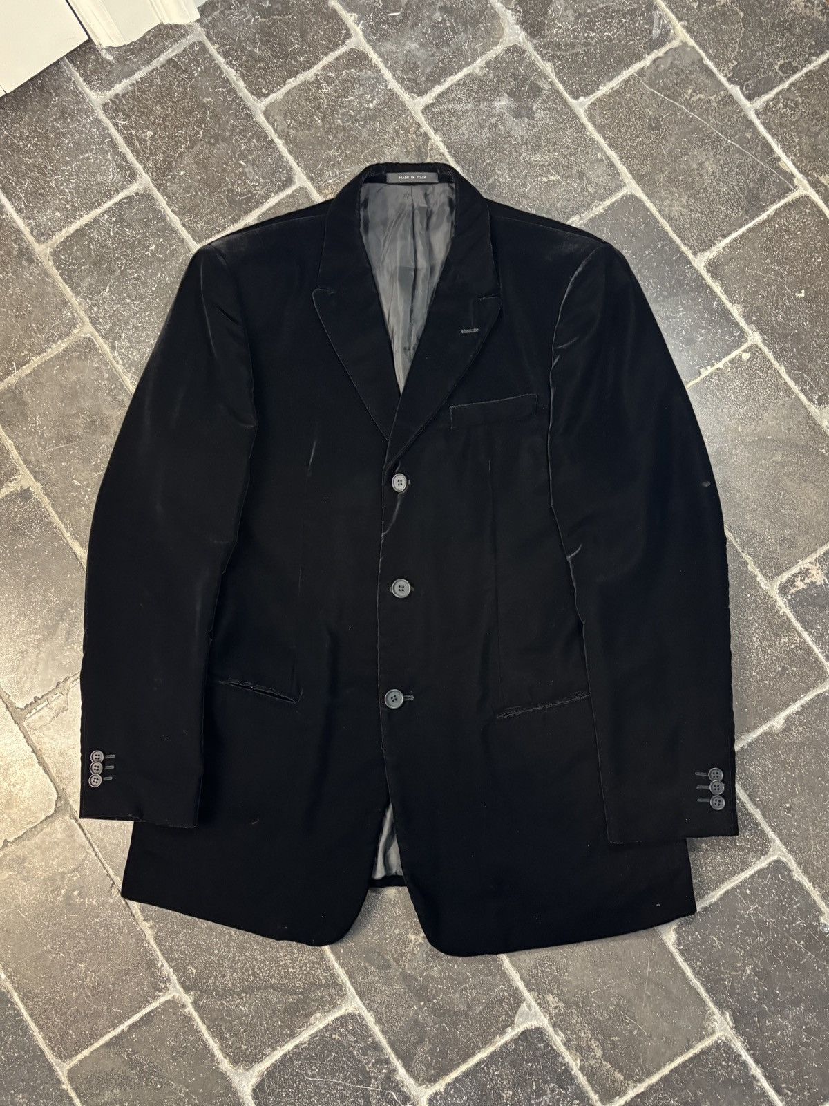 Emporio Armani F/W 2000 Emporio Armani Blazer Velvet Tuxedo Jacket Vintage Size 52R - 1 Thumbnail