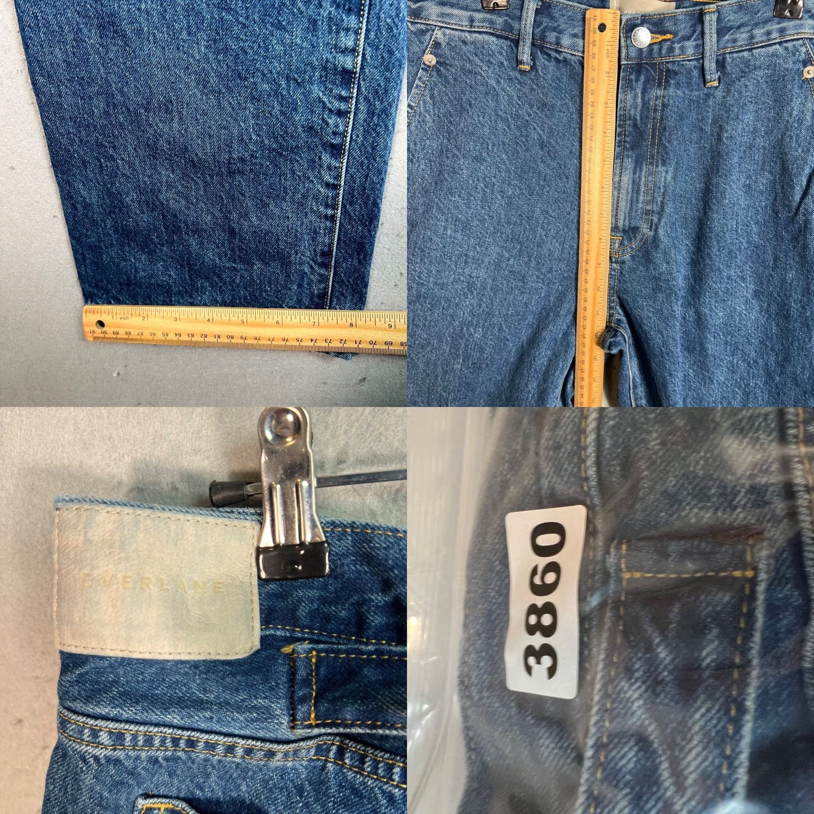 Everlane Everlane The Cinched Utility Jean High-Waist Tapered Fit Blue Denim Size 29 Womens Jeans 5-Pocket 30 Inseam 90s Theme Vintage No Size 30" / US 8 / IT 44 - 8 Thumbnail