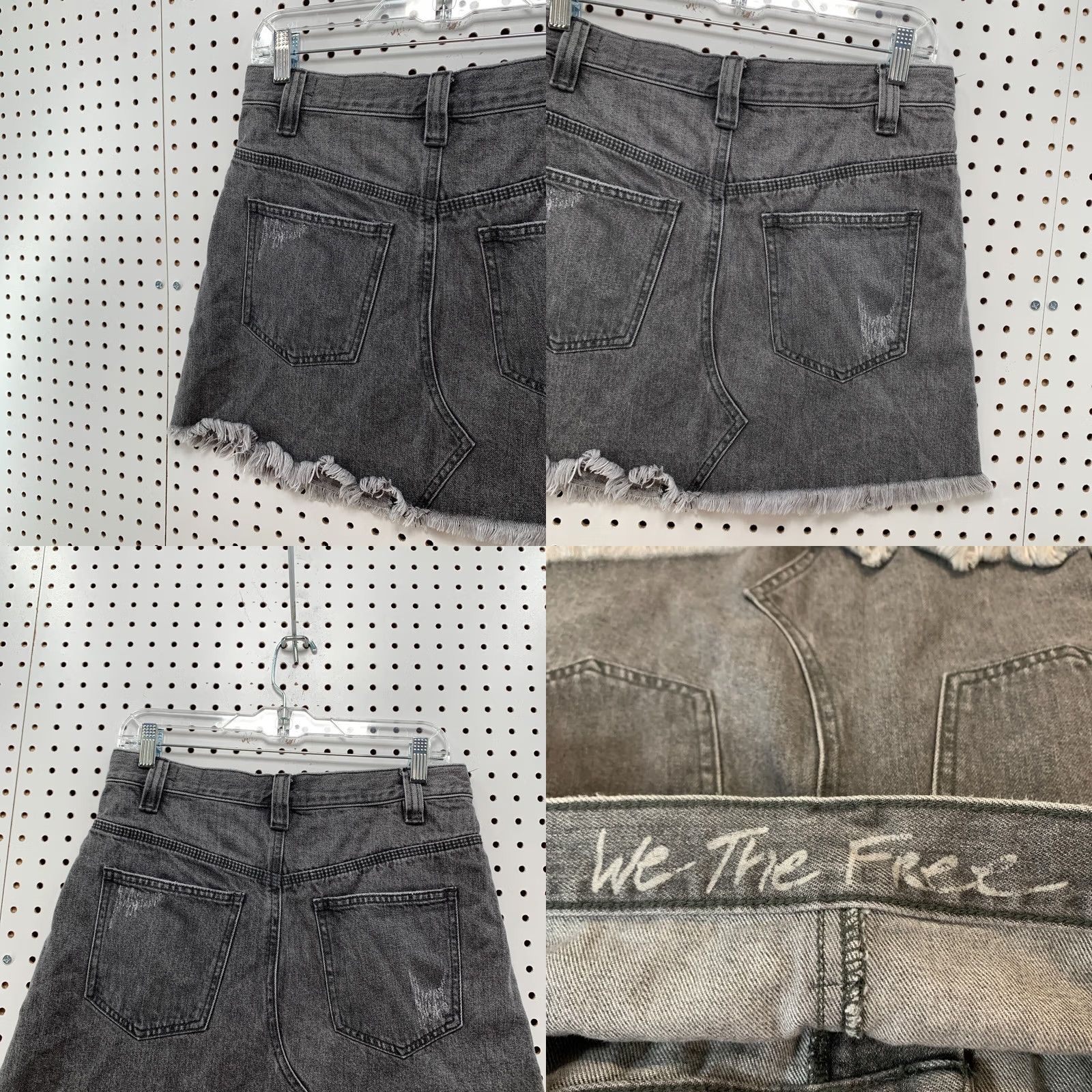 Free People Free People Denim Mini Skirt Womens Size 27 Gray Sidecar Pleat Size 27" / US 4 / IT 40 - 8 Thumbnail