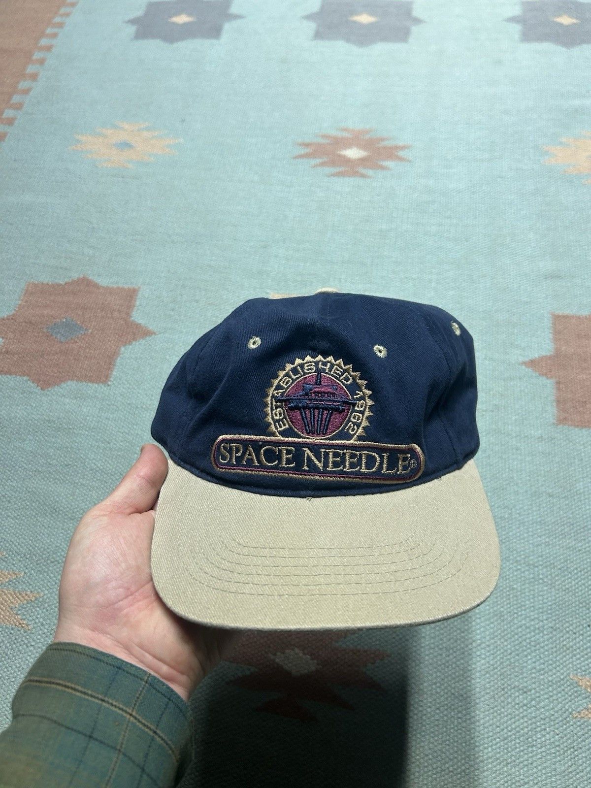 Vintage Vintage strapback hat space needle Seattle embroidered blue Size ONE SIZE - 2 Thumbnail