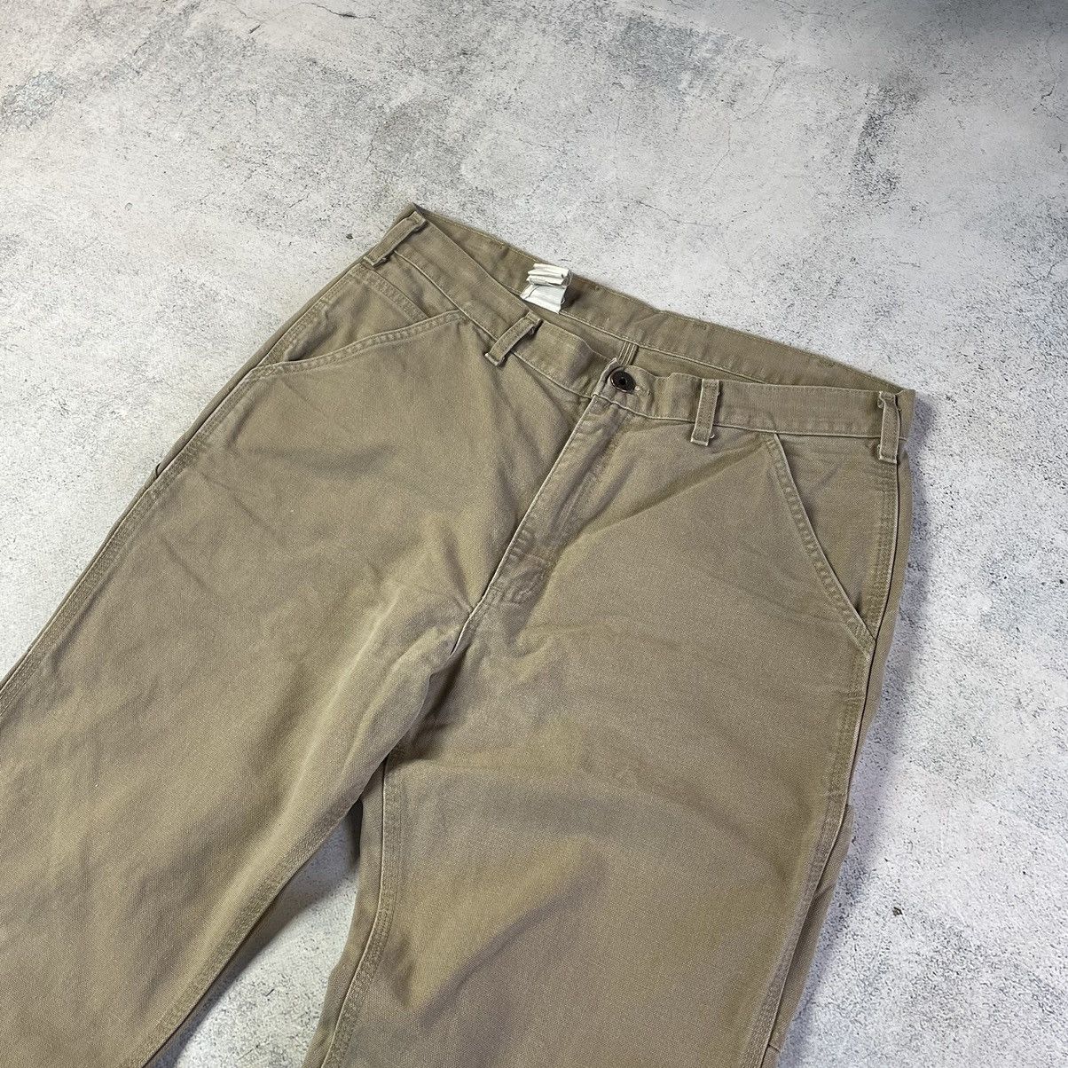 Carhartt × Vintage VTG CARHARTT BEIGE CANVAS DOUBLE KNEE CARPENTER PANTS Size US 34 / EU 50 - 4 Thumbnail