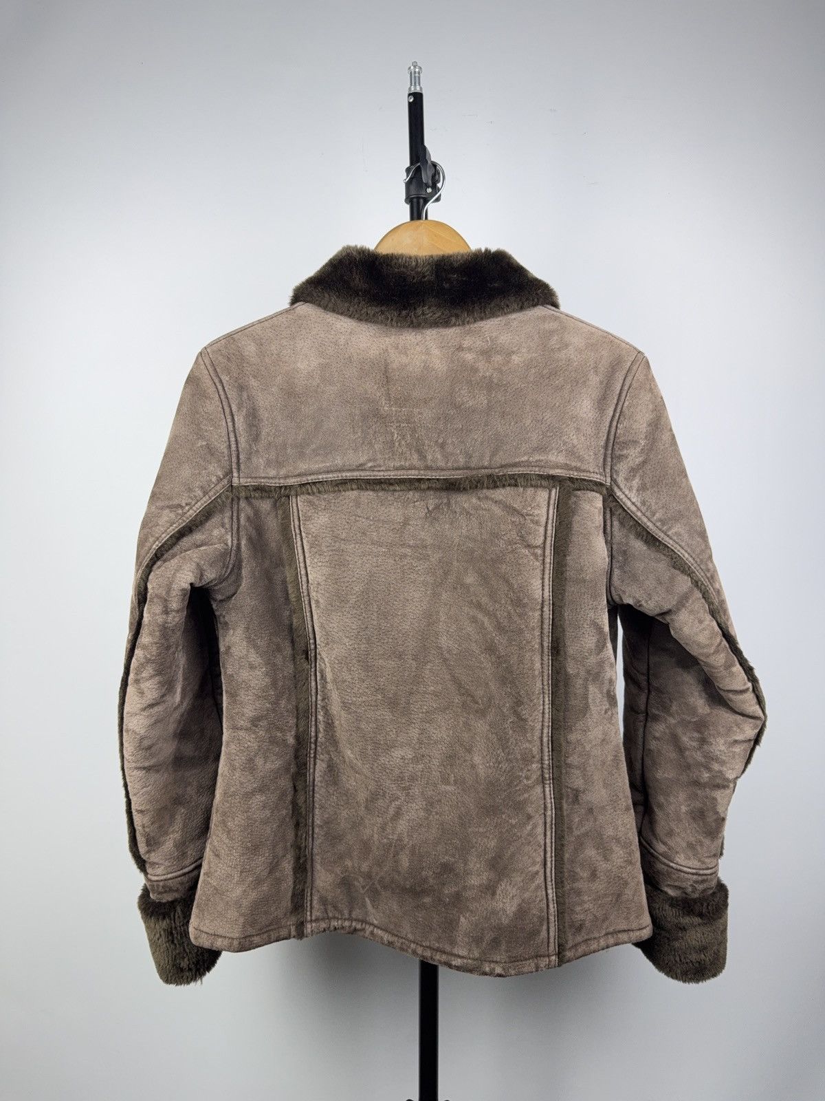 Gypsy Retro 00s Gipsy Brown Shearling Suede Leather Jacket Women S Size S / US 4 / IT 40 - 6 Thumbnail