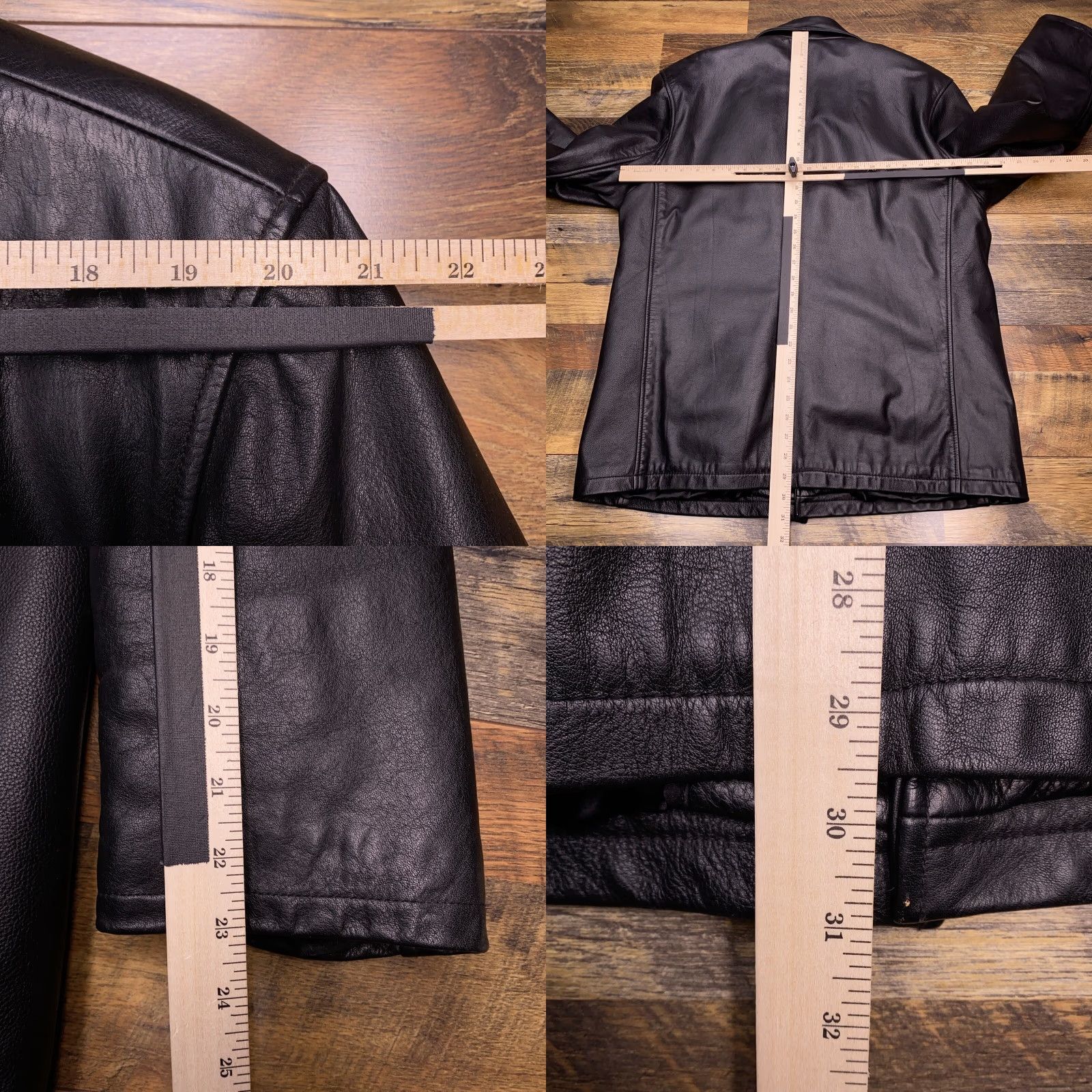 Vintage Whet Blu Leather Jacket Mens M Black Lined Thinsulate 3M Zip Pocket Blazer Winter Spring Fall Solid Mid-Length Jacket** Size US M / EU 48-50 / 2 - 9 Thumbnail
