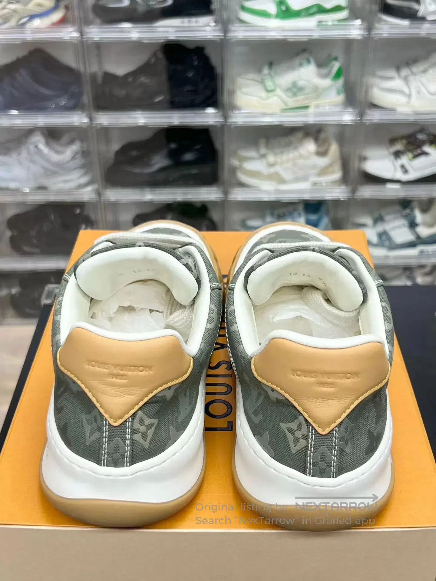 Louis Vuitton Green Low-Top Sneakers with Pattern Size 9.5. Size US 9.5 / EU 42-43 - 5 Thumbnail