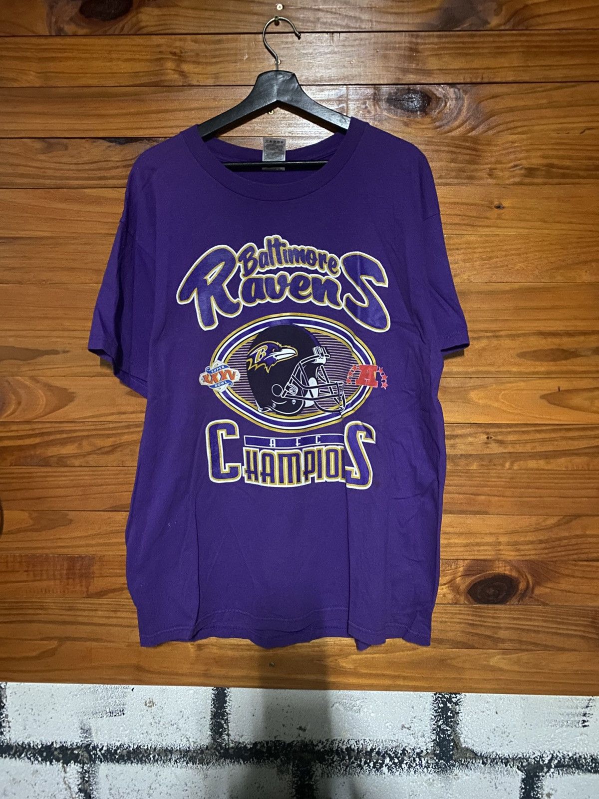 NFL Vintage Baltimore Ravens AFC Champions T-Shirt FOTL Size US XL / EU 56 / 4 - 3 Thumbnail