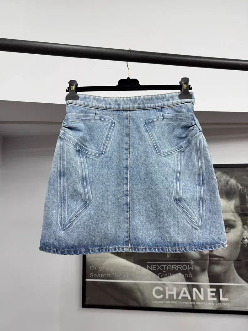 Chanel Chanel 25K bow denim skirt Size 24" / US 00 / IT 34 - 3 Thumbnail
