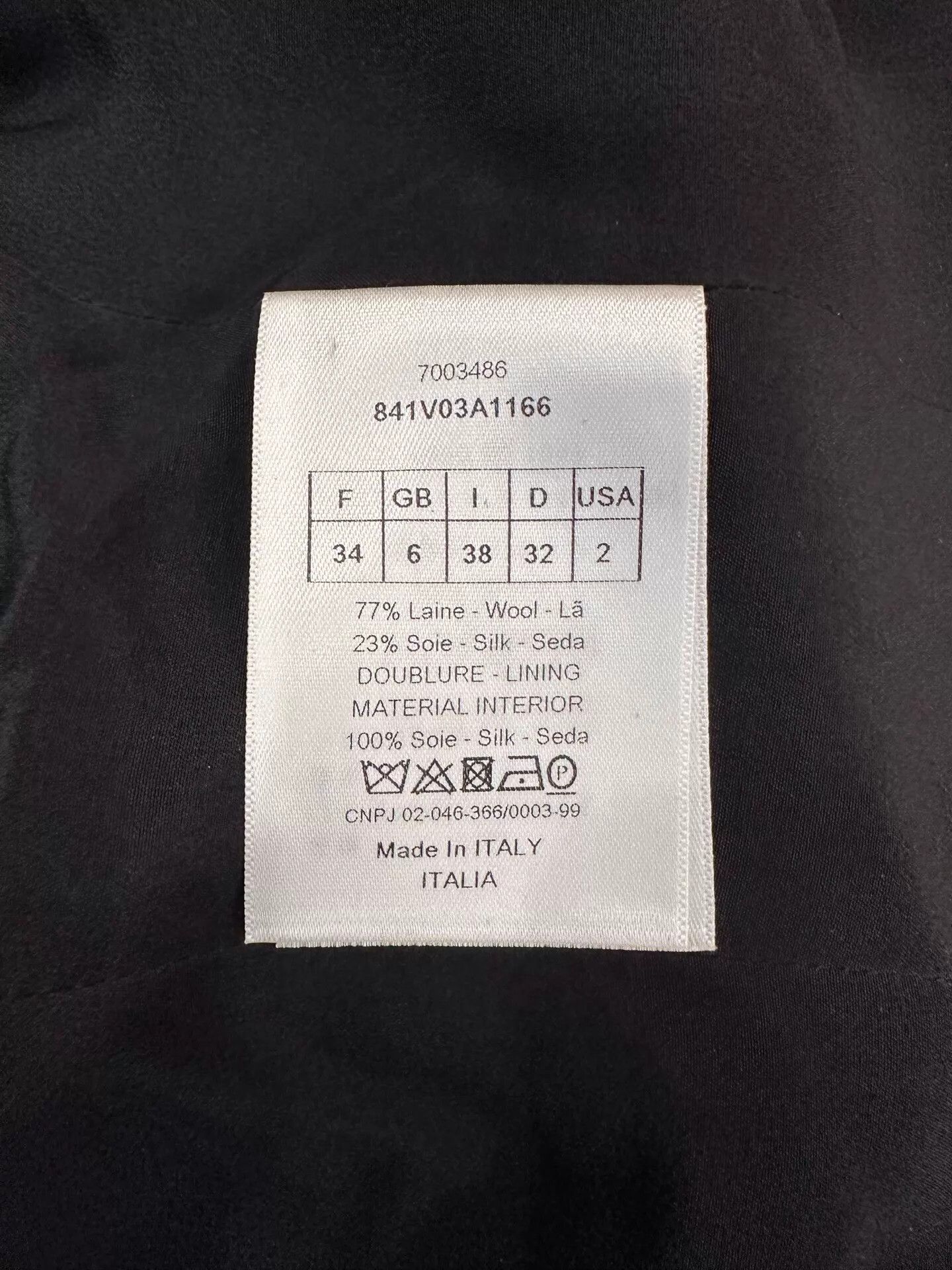 Dior Dior Women's Black Wool Double Breasted Blazer 34 Size XS / US 0-2 / IT 36-38 - 7 Thumbnail