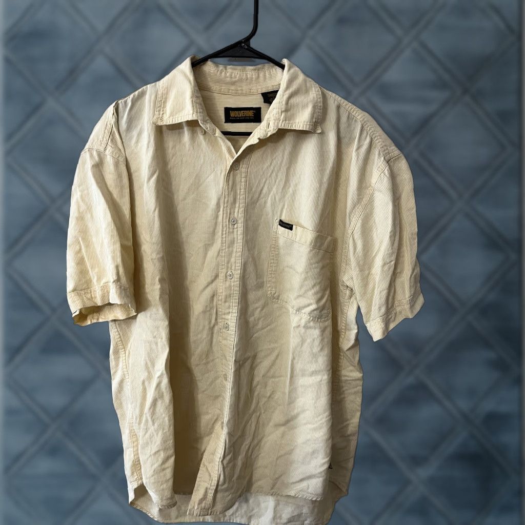 Vintage Wolverine Shirt Button-Up Short Sleeve Size L Yellow Striped Mens Size US L / EU 52-54 / 3 - 1 Thumbnail