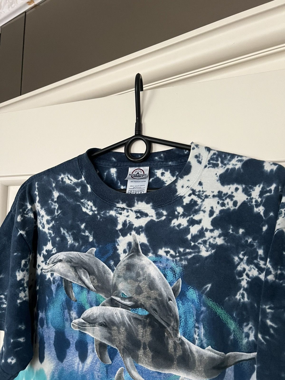 Delta Vintage 90s Dolphins Ocean T-Shirt Tie Dye Size US M / EU 48-50 / 2 - 7 Thumbnail