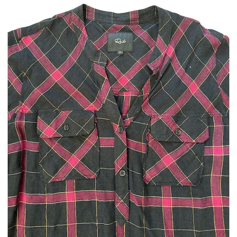Rails Rails Redding Frayed Plaid Metallic Gold Button-Down Shirt Size M / US 6-8 / IT 42-44 - 8 Thumbnail