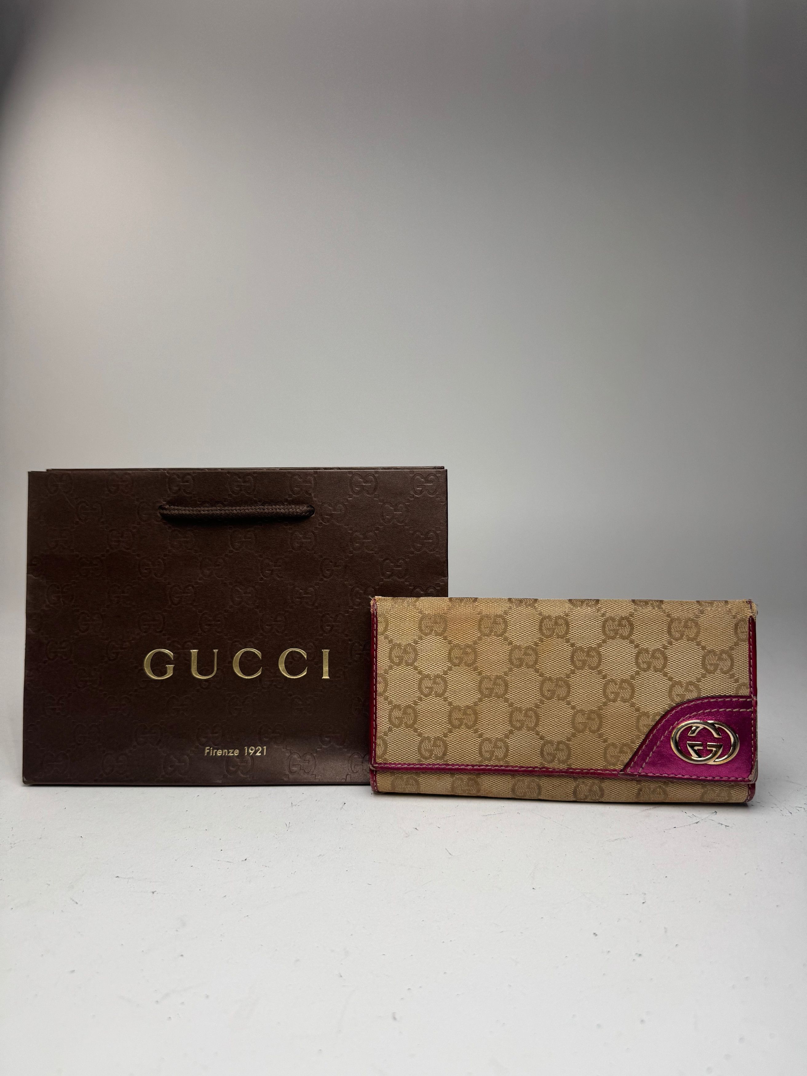 Gucci Vintage Monogram GG wallet beige purple Size ONE SIZE - 1 Thumbnail