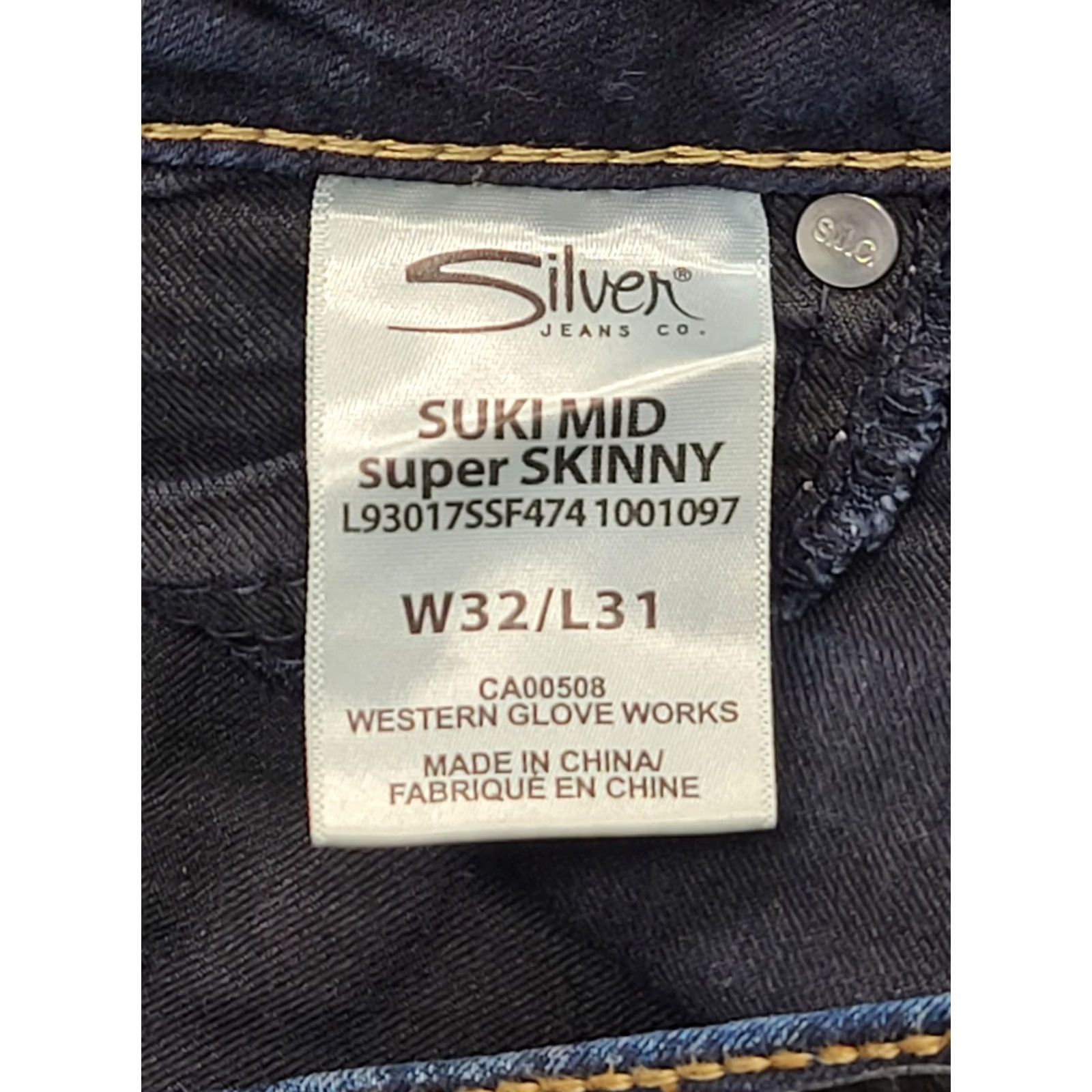 Silver Jeans Co. Silver Jeans Women 32x31 Suki Mid Rise Skinny Fit Distressed Super Stretch Denim Jeans Blue 5-Pocket Womens Size 24" / US 00 / IT 34 - 4 Thumbnail