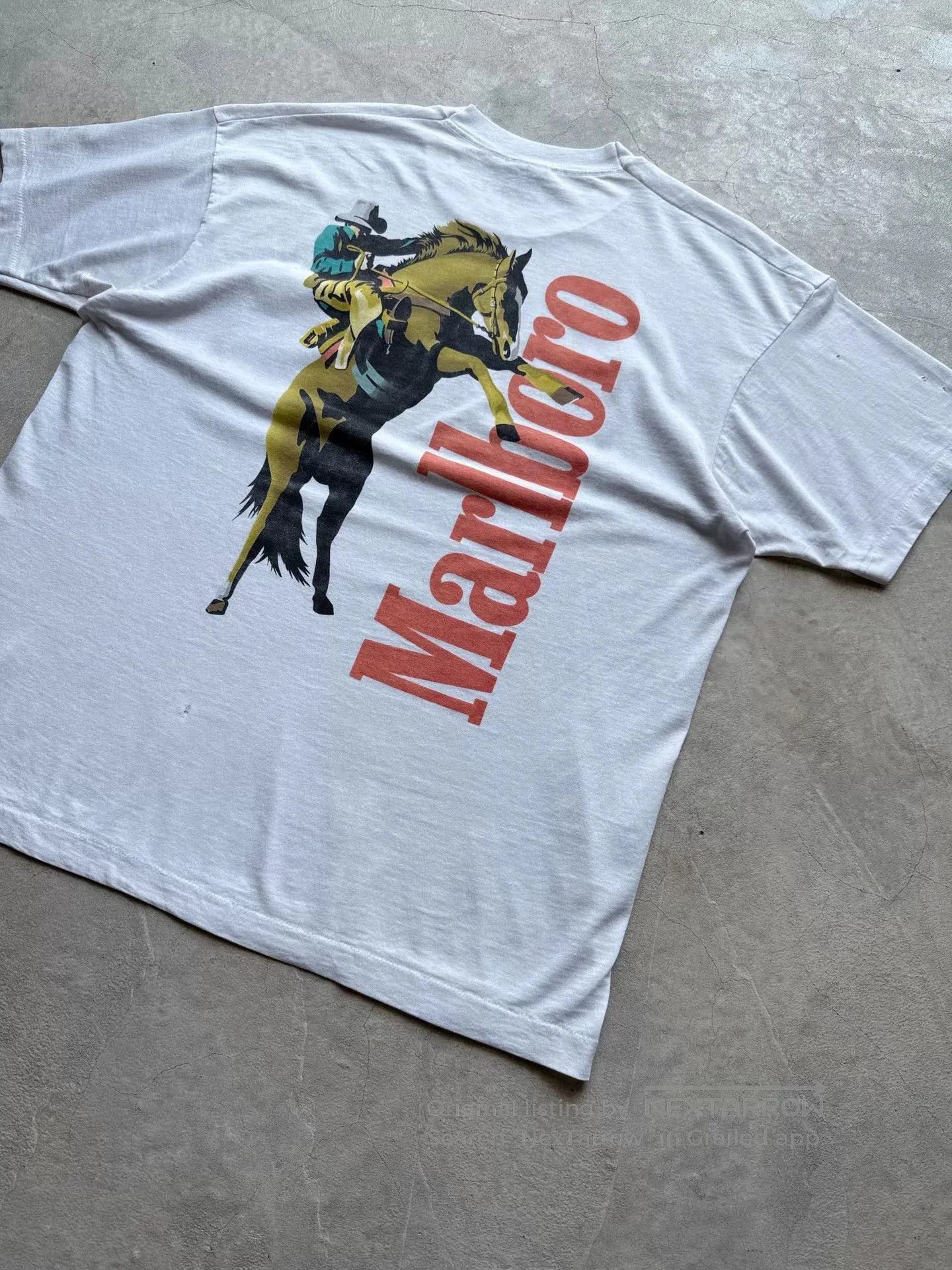Vintage Vintage 90s Marlboro Cowboy Graphic Tee. Size US XL / EU 56 / 4 - 6 Thumbnail