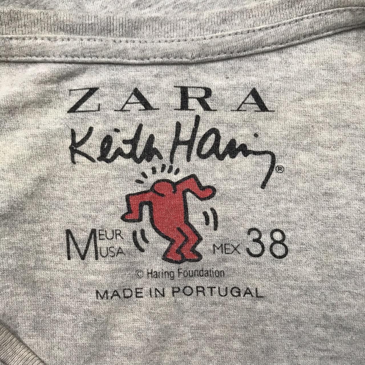 Keith Haring Vintage ZARA X KEITH HARING Big Logo Grey Tee Size US M / EU 48-50 / 2 - 4 Thumbnail