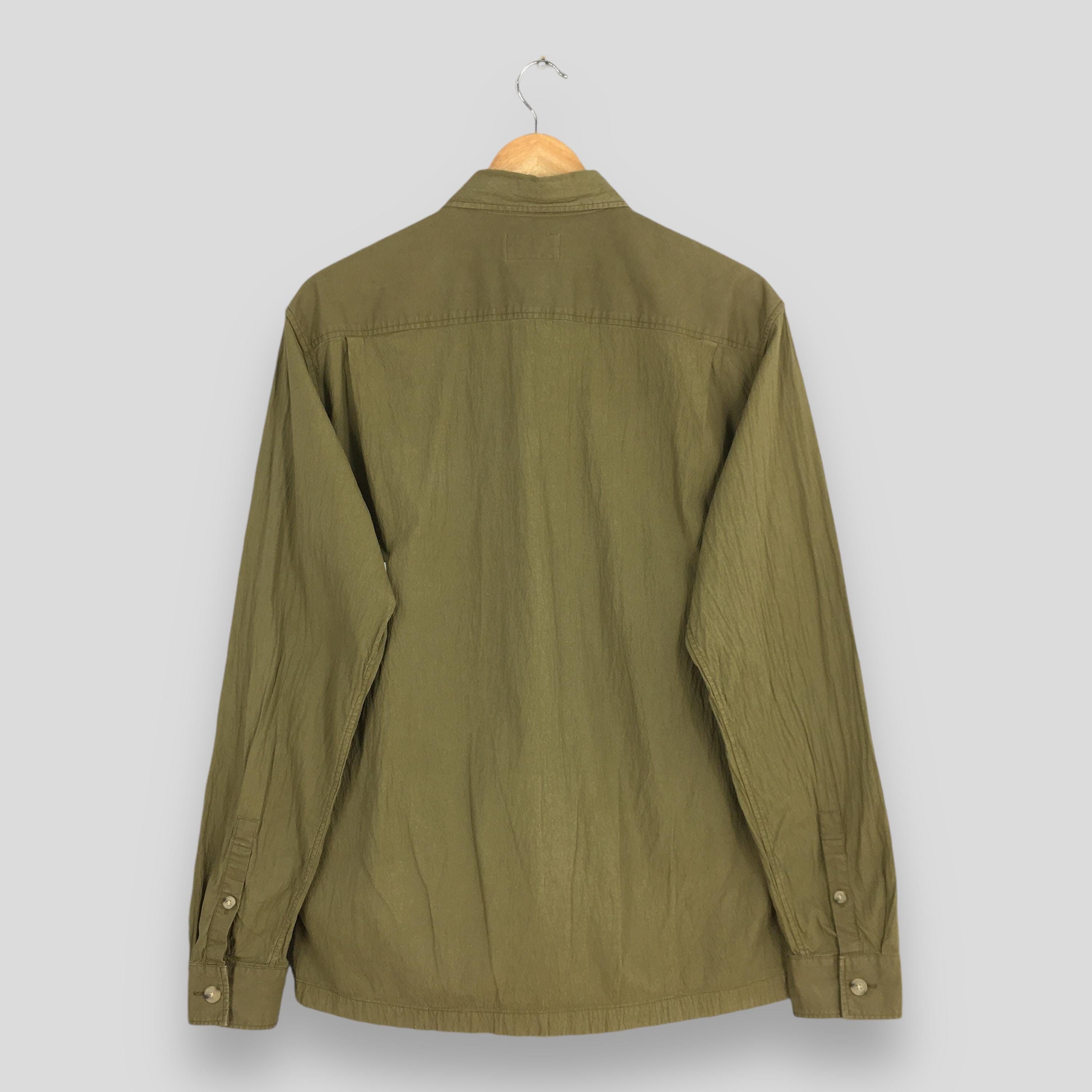 Acne Studios × Flannel Acne Studios Olive Green Pleated Shirt Medium Size US M / EU 48-50 / 2 - 7 Thumbnail