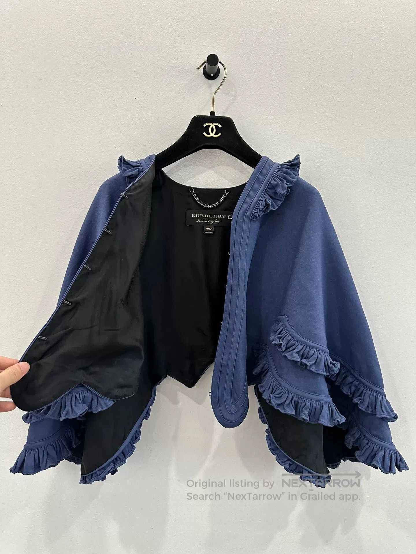 Burberry Burberry Blue Floral Print Cape Coat. Size M / US 6-8 / IT 42-44 - 5 Thumbnail