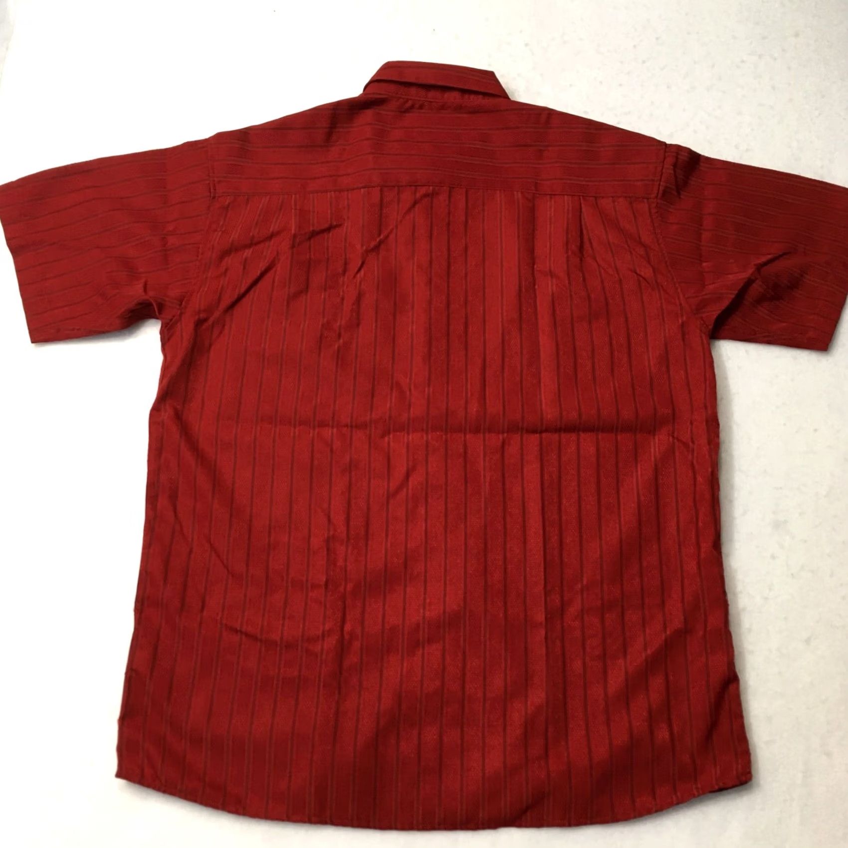 Vintage corleoni Shirt Button Down Fit large red Maroon 100% polyester micro Nice! Size US L / EU 52-54 / 3 - 7 Thumbnail