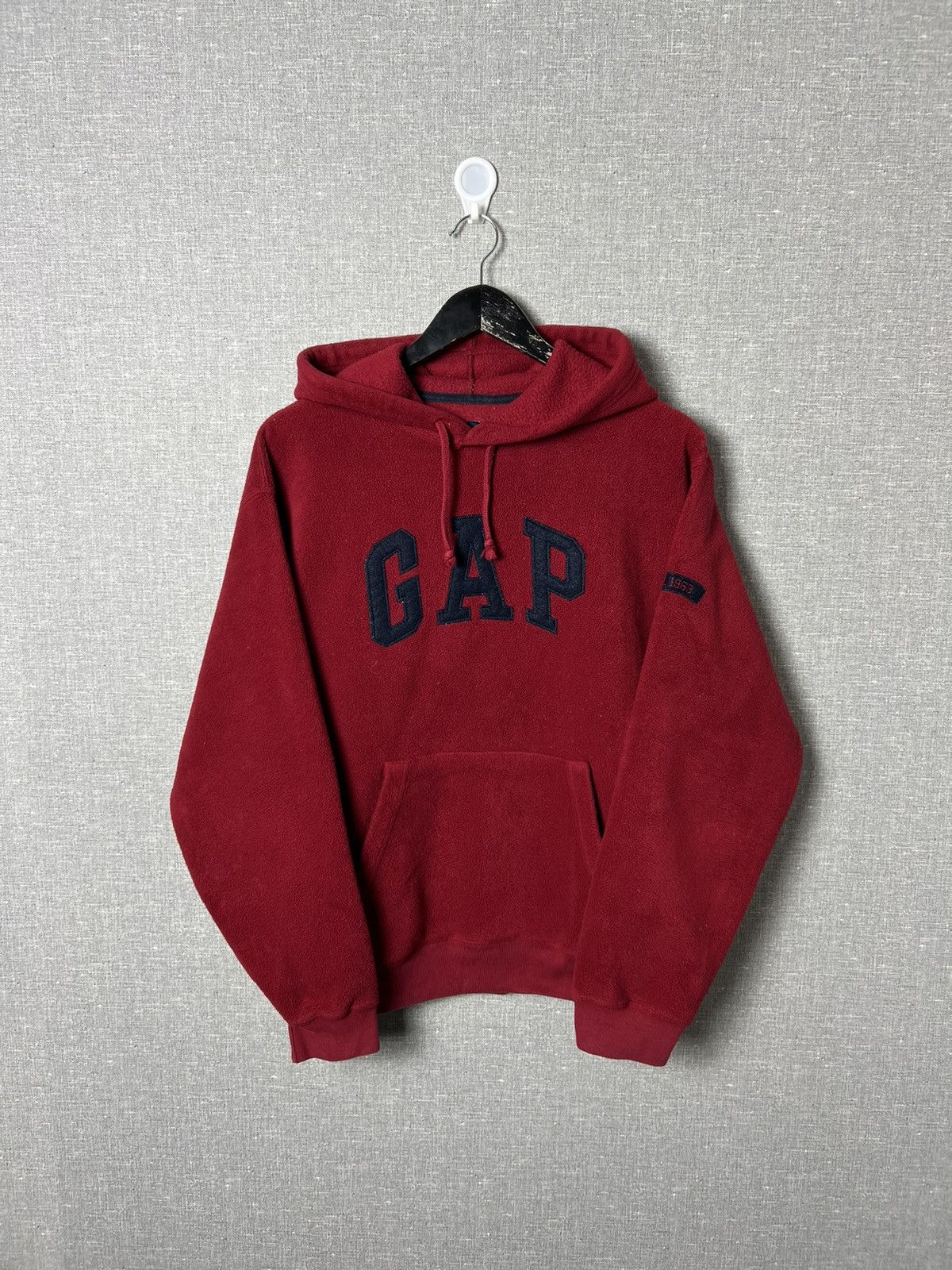 Gap Streetwear Vintage Vintage Gap Pullover Fleece Red Oversized Hoodie Grailed