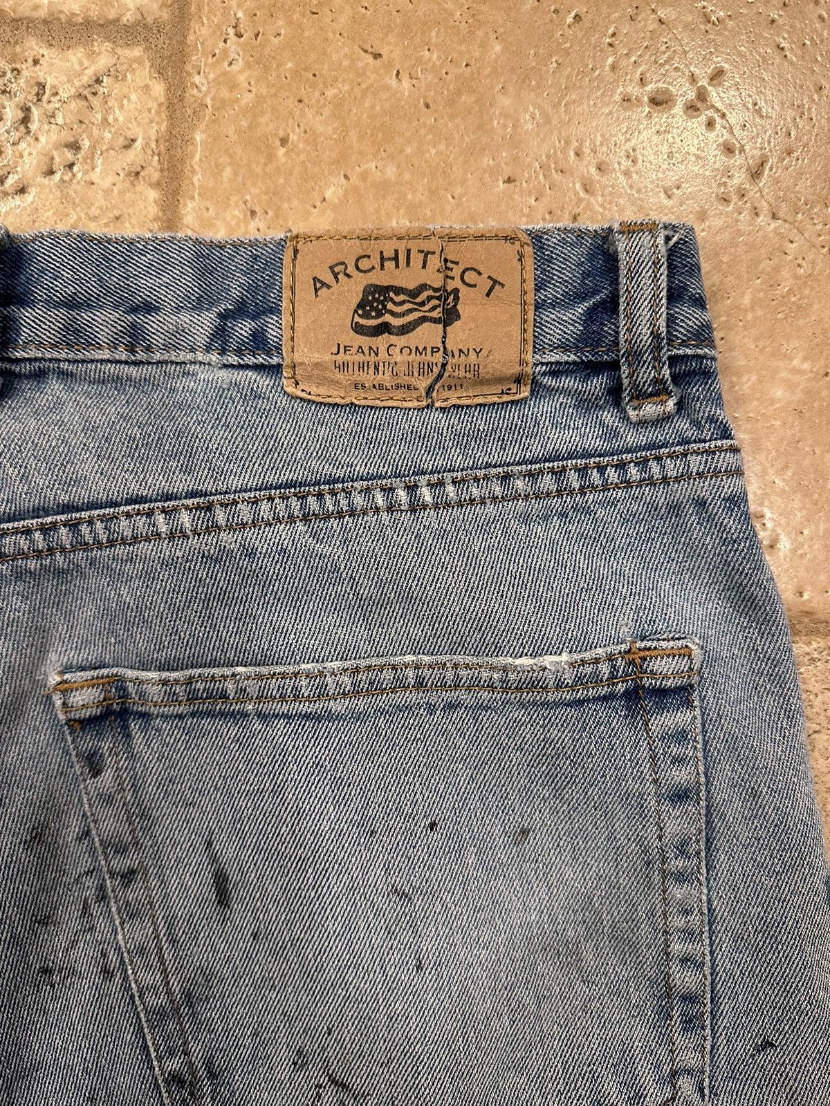 Architect × Vintage Vintage Architect Distressed Thrashed Paint Denim Blue Jeans Size US 36 / EU 52 - 7 Thumbnail