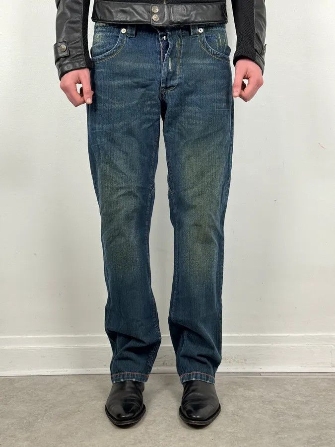 Dsquared2 2000s Dsquared2 Blue Faded Wide Denim Jeans Size US 33 - 2 Thumbnail