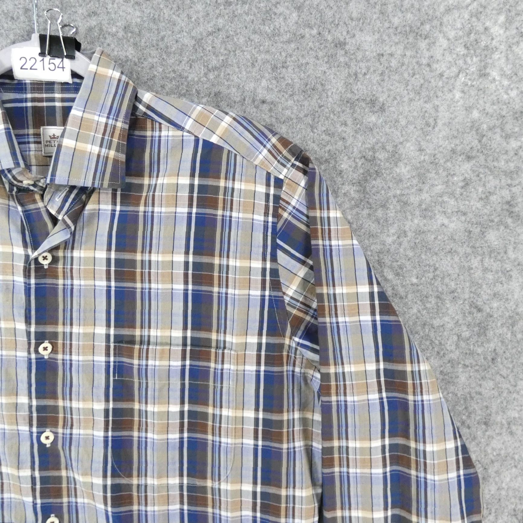 Peter Millar Peter Millar Shirt Mens Medium Long Sleeve Button-Up Plaid Brown Blue Size US M / EU 48-50 / 2 - 6 Thumbnail