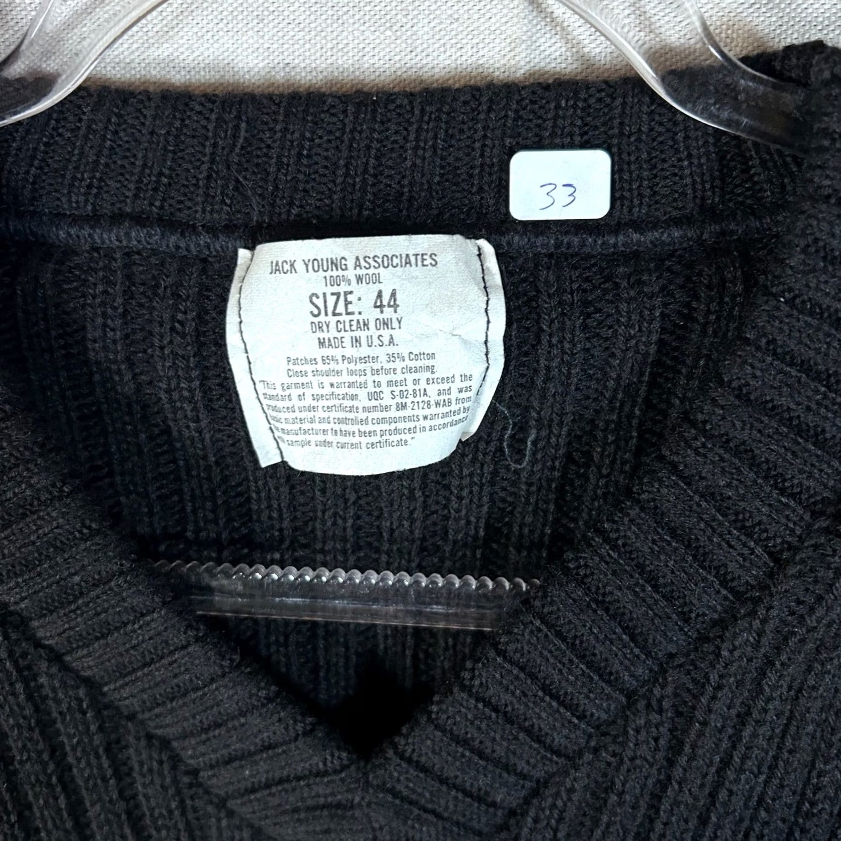 Commando Jack Young Associates Sweater Mens L Black Wool Commando Neck Military Size Size US L / EU 52-54 / 3 - 2 Thumbnail