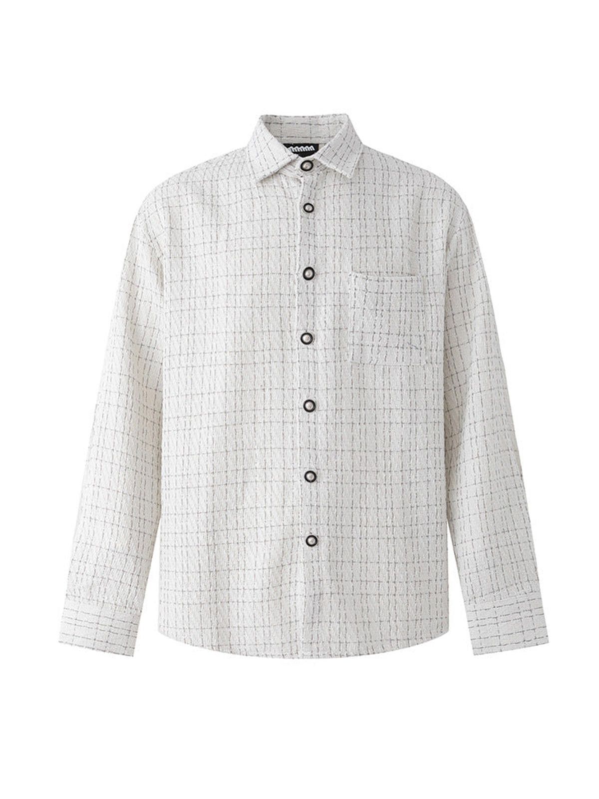 Vintage White Checked Oversized Button-Up Shirt, Casual Mens Shirt Size US M / EU 48-50 / 2 - 4 Thumbnail