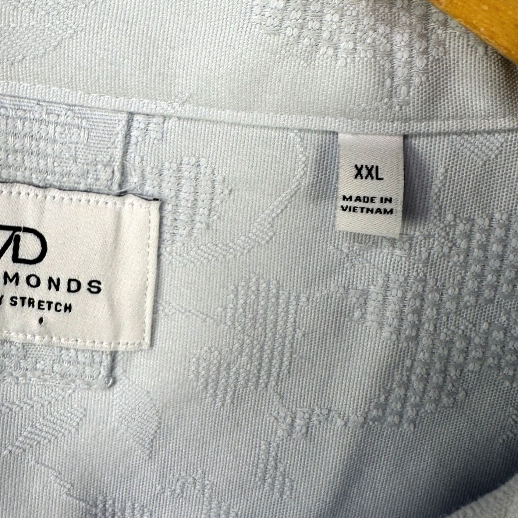 Vintage 7 Diamonds Mens Button Up Shirt 2XL Light Blue Tectured Short Sleeve Stretch NEW Size US XXL / EU 58 / 5 - 4 Thumbnail