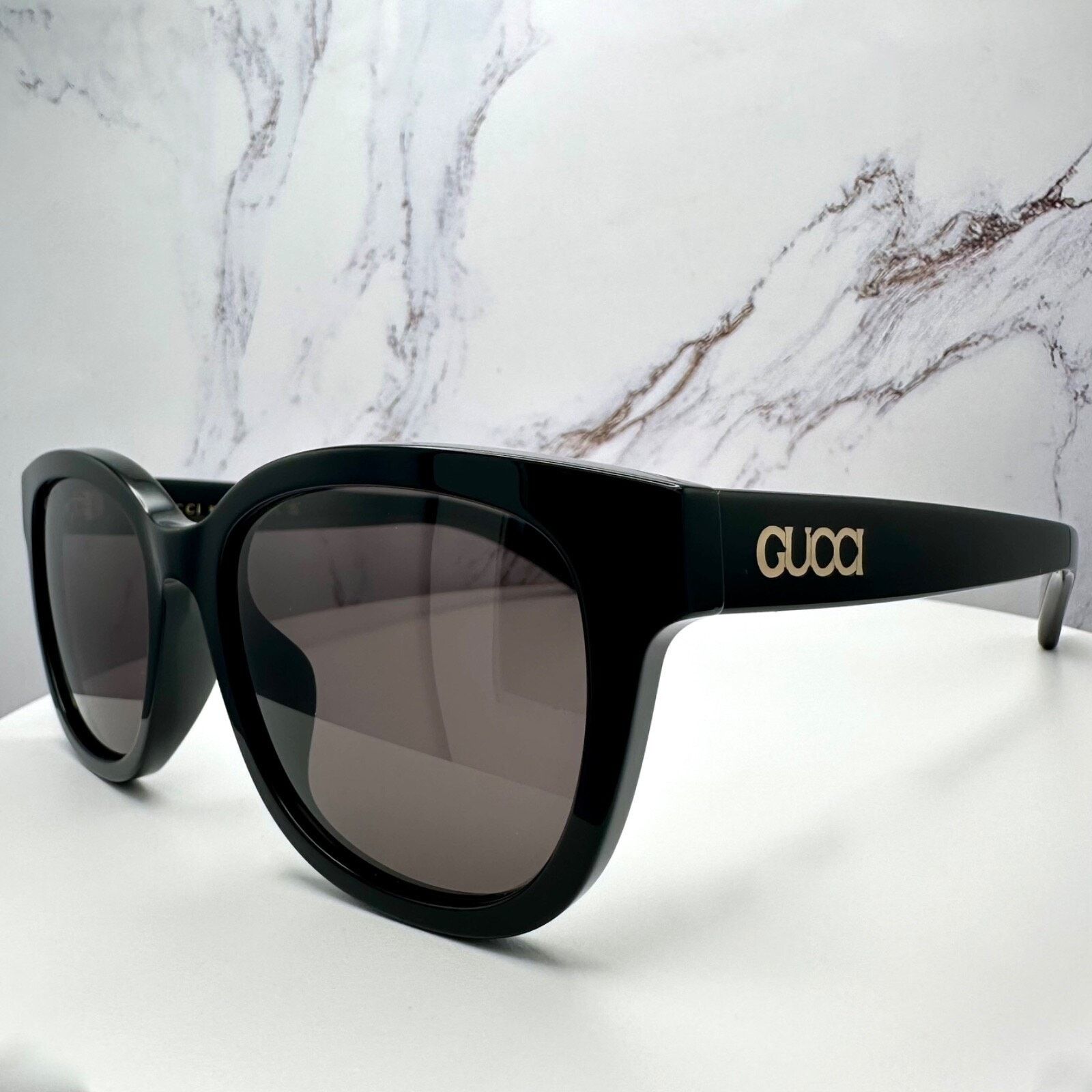 Gucci New GUCCI Sunglasses 2025 Collection Black 55mm Round Size ONE SIZE - 4 Thumbnail