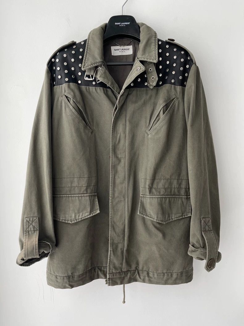 Saint Laurent Paris Saint Laurent Paris Military green button studded patchwork Size US S / EU 44-46 / 1 - 1 Thumbnail