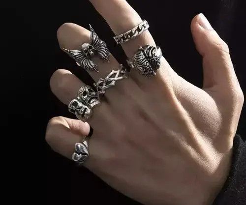 Homemade × Jewelry × Ring Of Fire Brain Theme Set Ring -6 pieces/ Lot Size ONE SIZE - 1 Thumbnail