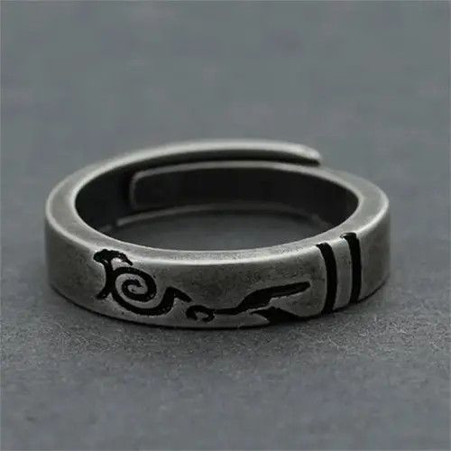 Vintage Vintage Adjustable Retro S925 Male Index Finger Ring Size ONE SIZE - 1 Thumbnail