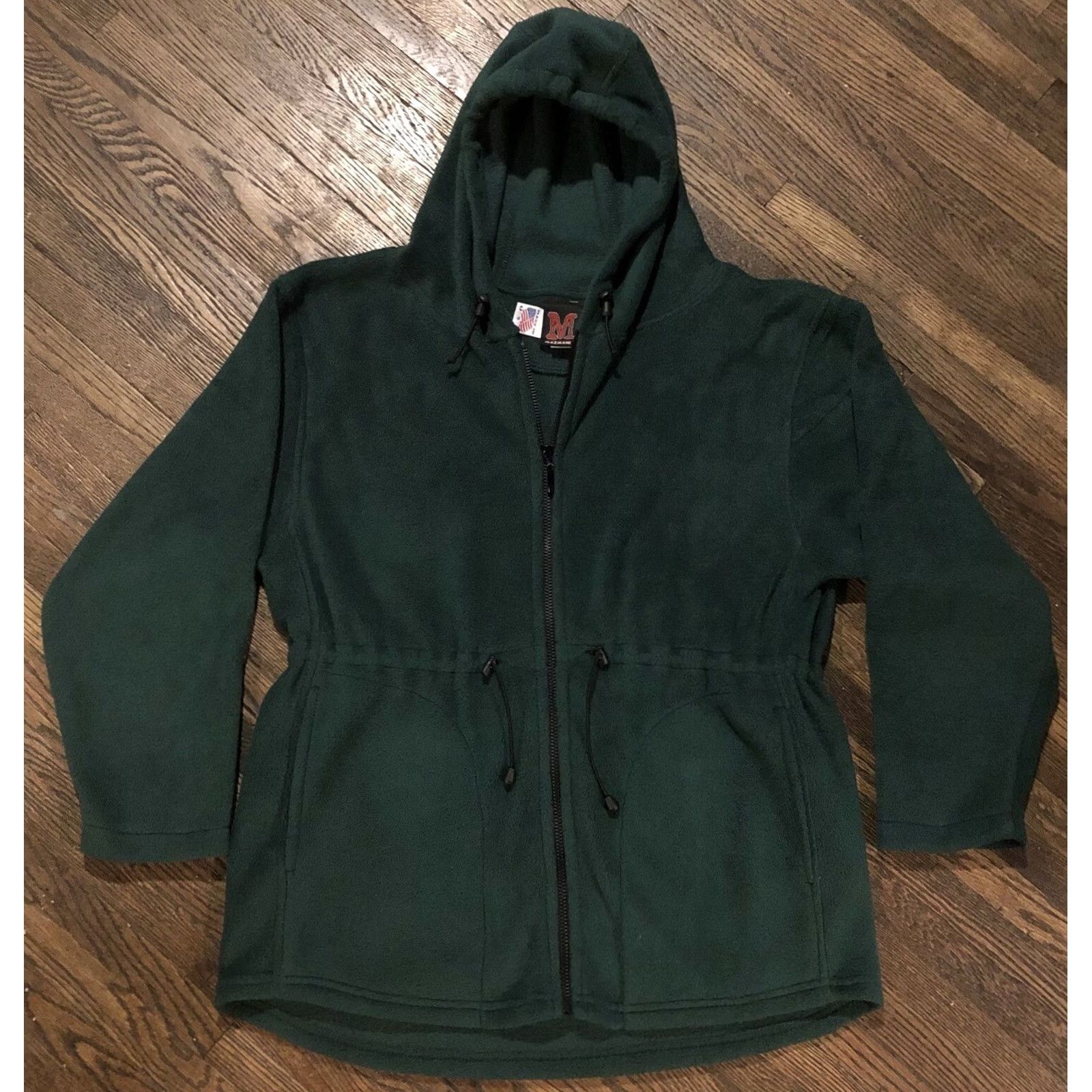 Vintage VINTAGE Mazmania Women's XS Solid Green Soft Fleece Hooded Zip Jacket USA 90s Size XS / US 0-2 / IT 36-38 - 2 Thumbnail