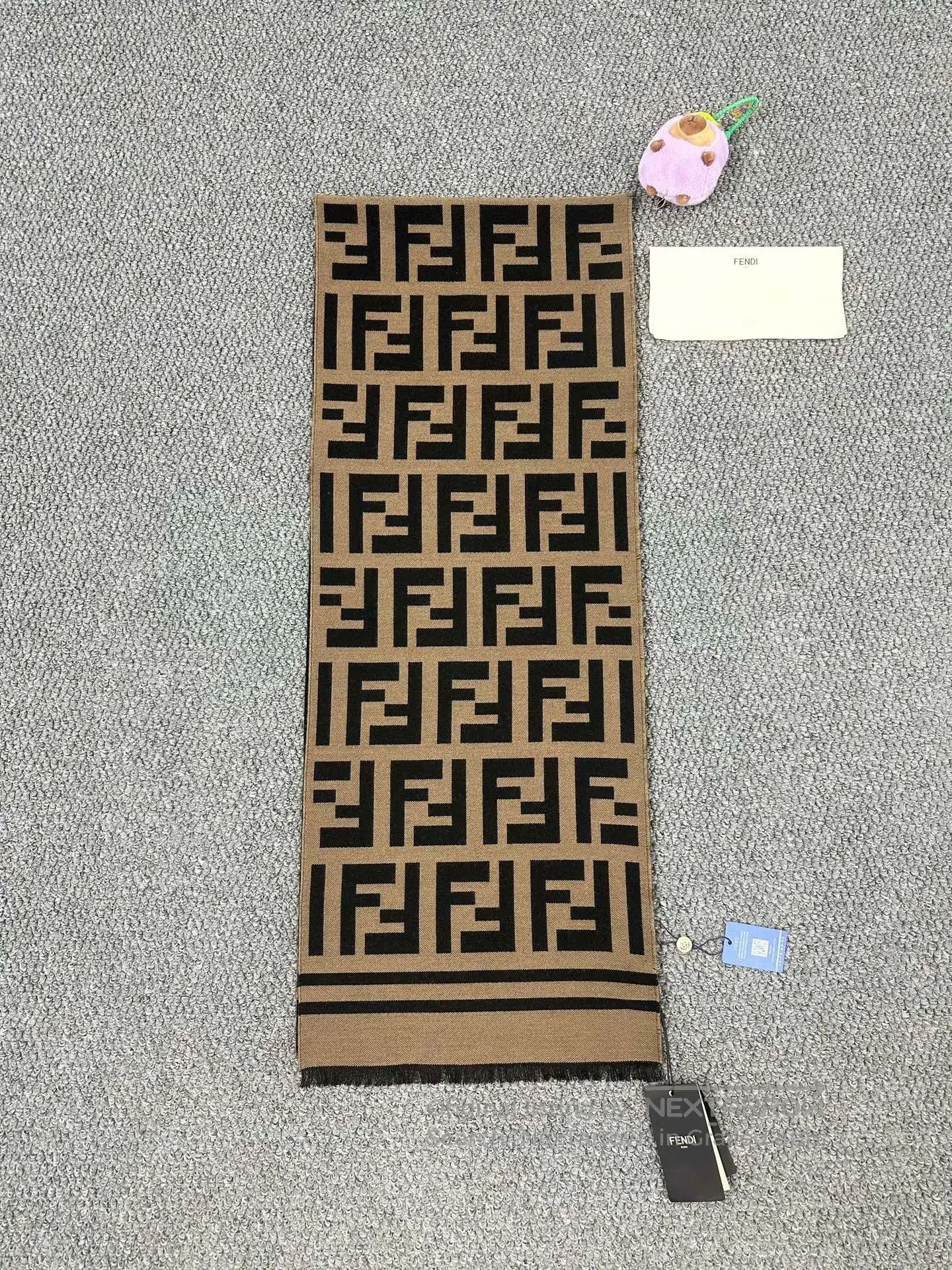 Fendi FENDI Classic Brown Monogrammed Old Logo Scarf| Size ONE SIZE - 2 Thumbnail