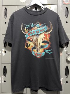 Vintage Easyriders Cow Skull T-Shirt Size XL Black 1992 90s