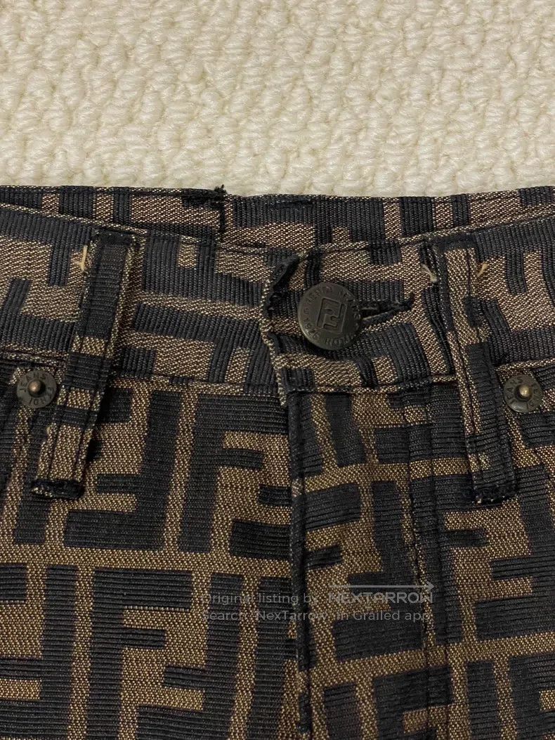Fendi Fendi Full Print Monogram Nylon Casual Pants Size 26" / US 2 / IT 38 - 3 Thumbnail