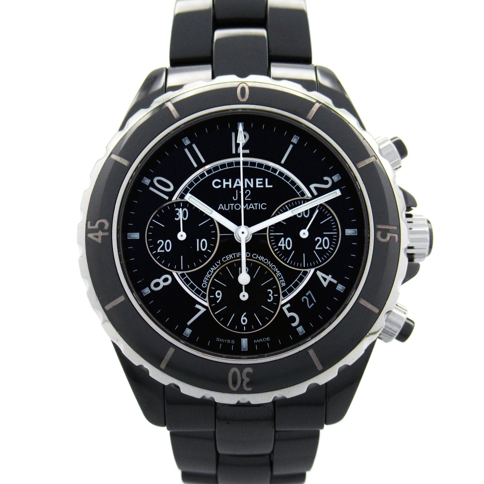 Chanel Chanel J12 Chronograph Mens Watch Automatic Winding Ceramic Black Size ONE SIZE - 1 Thumbnail