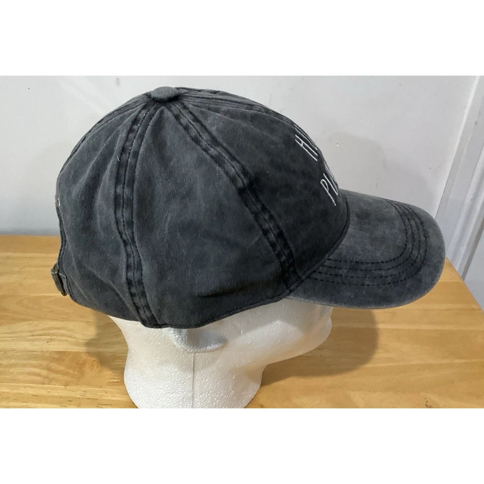 Other Hello Pumpkin Slideback Hat Gray Adjustable Embroidered Size ONE SIZE - 4 Thumbnail