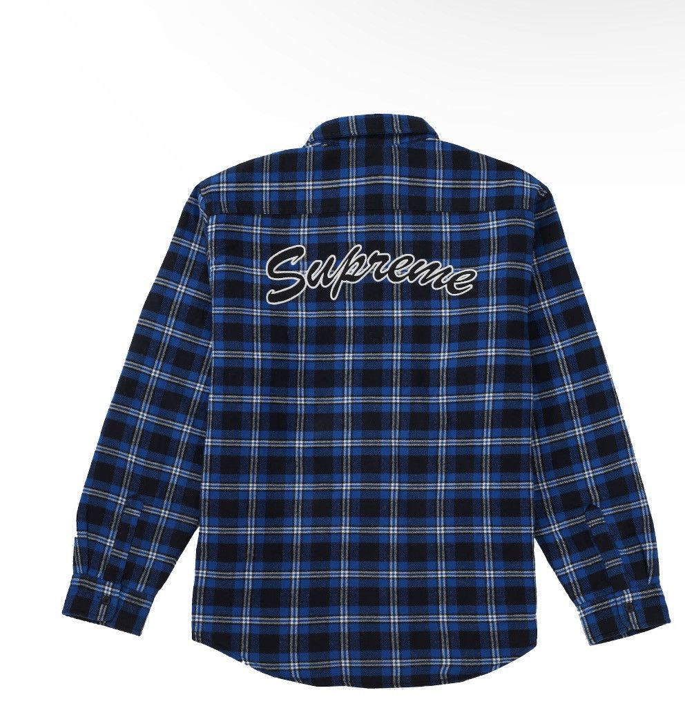 Supreme Supreme arc logo quilted flannel shirt | Grailed