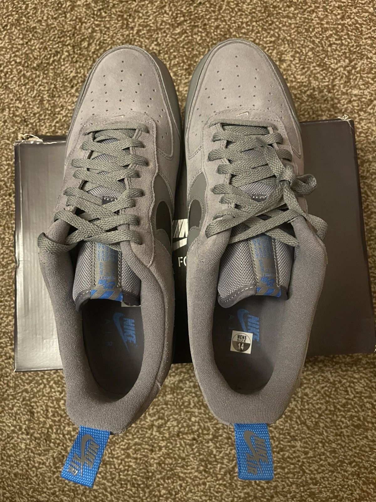 Nike *New* Nike Air Force 1 Cut Out Swoosh Grey Size US 14 / EU 47 - 4 Thumbnail