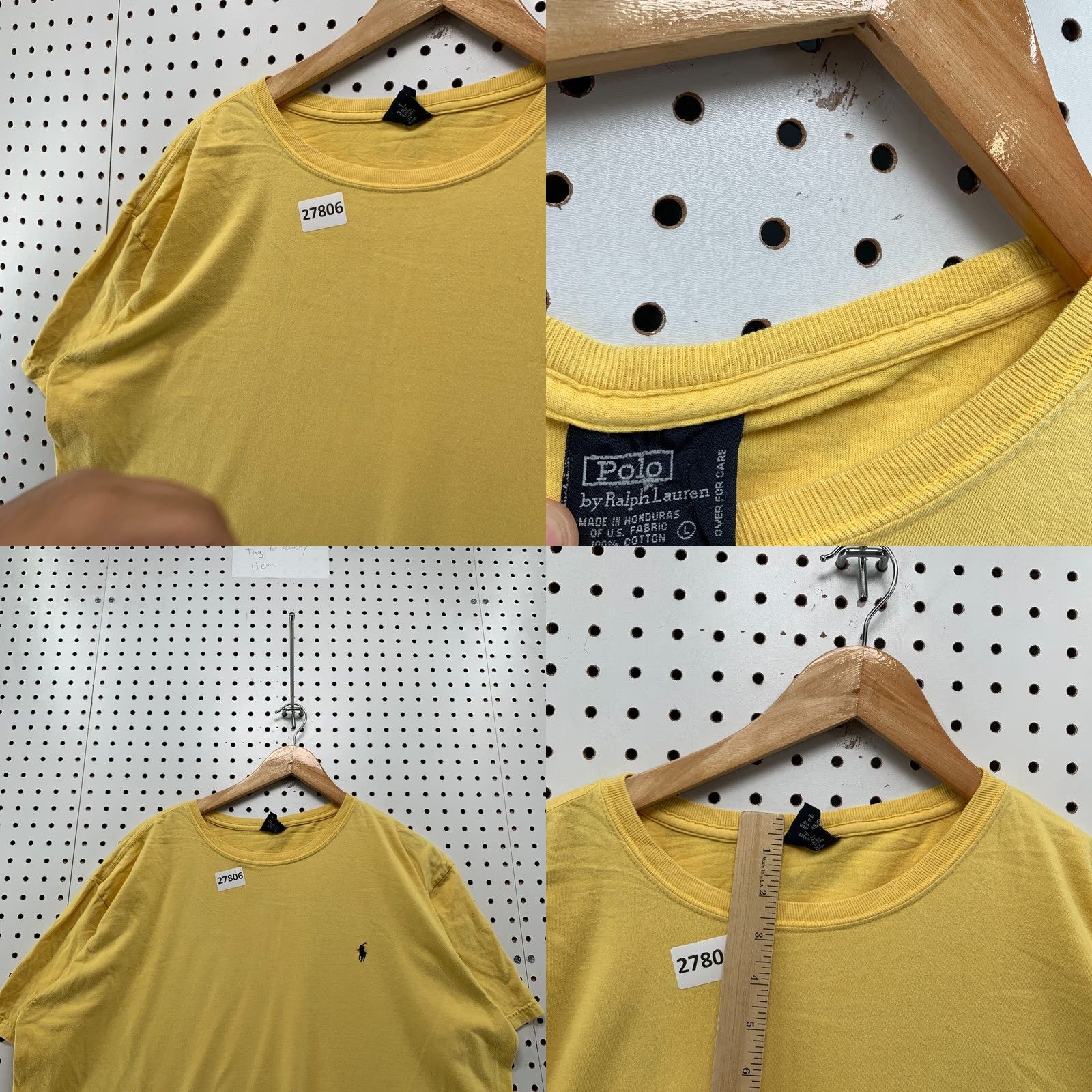 Polo Ralph Lauren VINTAGE Polo Ralph Lauren Shirt Yellow Black Pony Mens Large Short Sleeve Size US L / EU 52-54 / 3 - 8 Thumbnail