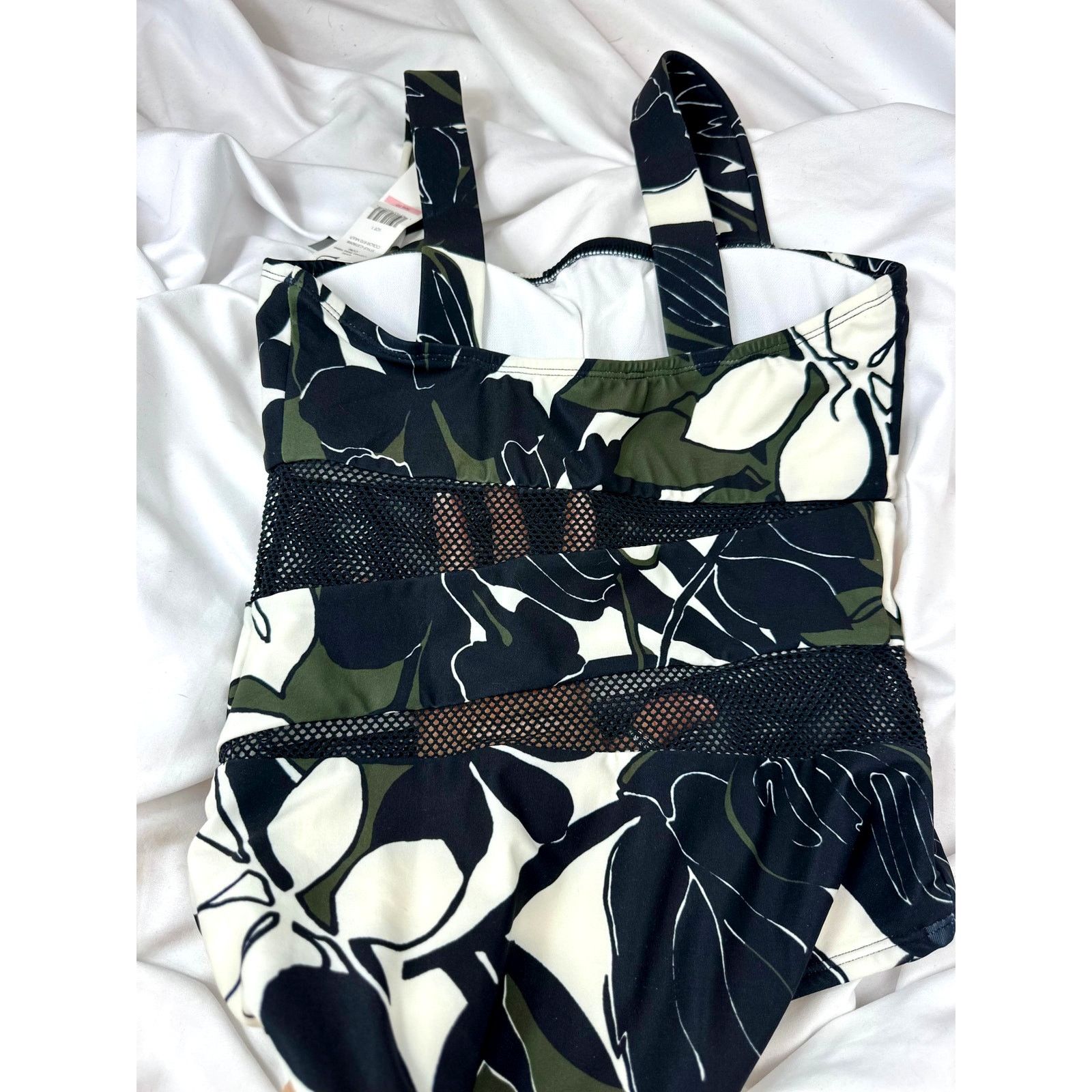 Other Carmen Marc Valvo Floral Print One Piece Mesh Paneling 10 Size ONE SIZE - 11 Thumbnail